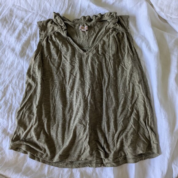 Olive moss green sleeveless top - Picture 1 of 3